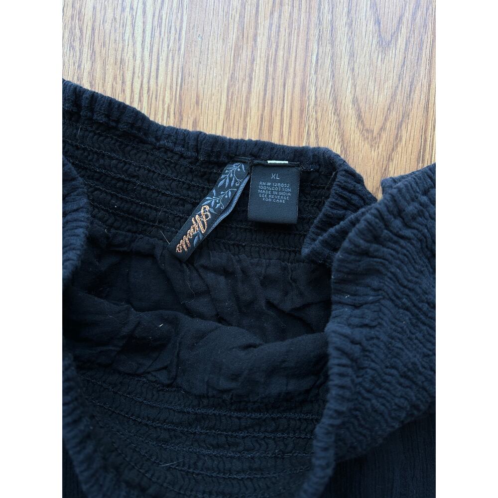 Black Cotton Prairie Skirt - Size Extra Large - Picture 2 of 4